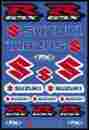 15-68400 Factory Effex Sticker Sheet Vinyl Red White Blue Black Suzuki Gsxr Logo Each