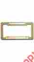 20372 Gold New Htf Cruiser 24k Plated Nugget Style License Plate Frame