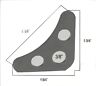 750741-3-20 Pacific Customs Weld On Flat Degree Gusset With Three Holes