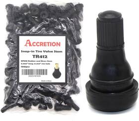 412002 Accretion 100 Pcs Tr412 Rubber Snap-in Tire Valve Stem For Tr412-100pcs