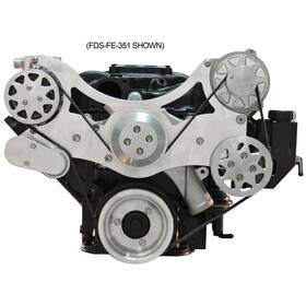 Fds-fe-151 All American Billet Serpentine System P/s A/c Fits Ford Fe
