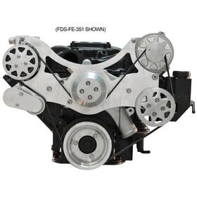 Fds-fe-251 All American Billet Serpentine System P/s A/c Fits Ford Fe