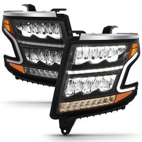111478 Anzo Led Crystal Headlights Headlight Plank Style Black Clear With Seque