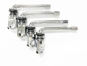 897270tpms Avn Motorsports 4 Chrome 2.8 Inch Tpms Valve Stems With Adapter 90 Degree Multi-piece