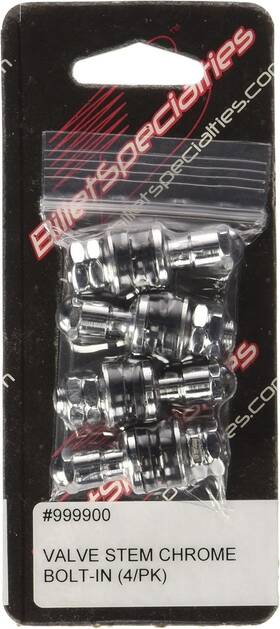 999900 Billet Specialties Bolt-in Valve Stem Chrome Pack Of 4 Silver