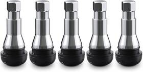 Cksafetr413ac Ckauto Tr413ac Chrome Rubber Snap-in Tire Valve Stems 5 Pack Silver