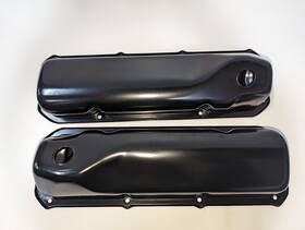 351c-351m-400m-boss Ford Hz-9295-pbk-dmg 1969-82 Small Block 302 Steel Valve Covers - Black