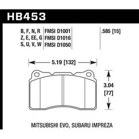 Hb453z.585 Hawk Friction Hb453z585 Brake Pads Various Makes And Models