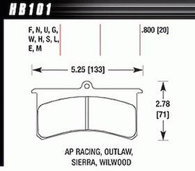 Hb101u.800 Hawk Dtc-70 Pads Wilwood Sl Ap Racing Outlaw