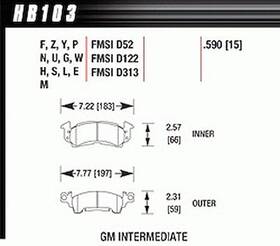 Hb103s.590 Hawk Ht-10 Pads Gm Intermediate