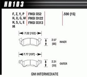 Hb103u.590 Hawk Dtc-70 Pads Gm Intermediate