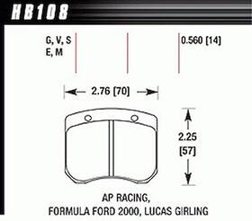 Hb108s.560 Hawk Ht-10 Pads Ap Racing Ff 2000