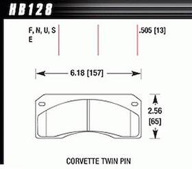 Hb128u.505 Hawk Dtc-70 Pads Corvette Twin Pin