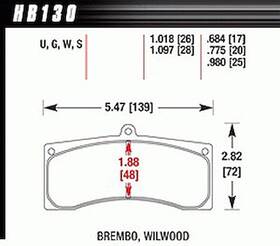 Hb130u1.097 Hawk Disc Brake Pad