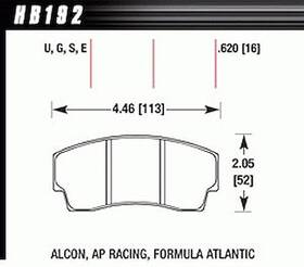Hb192u.620 Hawk Dtc-70 Pads Ap Racing Alcon