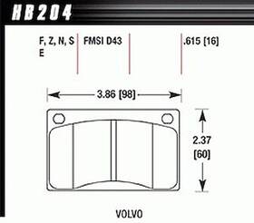 Hb204s.615 Hawk Disc Brake Pad