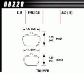 Hb229s.580 Hawk Disc Brake Pad