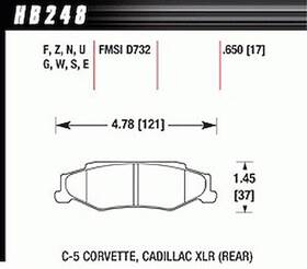 Hb248u.650 Hawk Dtc-70 Pads C-5 Corvette Rear