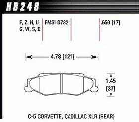Hb248w.650 Hawk Dtc-30 Pads C-5 Corvette Rear
