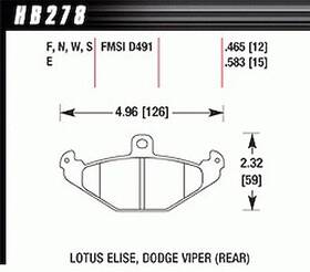 Hb278s.465 Hawk Ht-10 Pads Lotus Elise Rear
