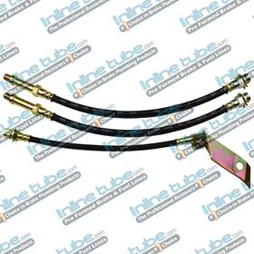 Inl30838 Inline Tube 67 Ford Mustang Front Disc Rear Drum Brake Rubber Flex Hose Line Set Kit 3 Pc