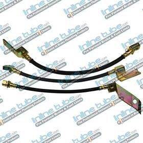 Inl30855 Inline Tube 68-70 Ford Mustang Front Disc Rear Drum Brake Rubber Flex Hose Line Set Kit 3pc