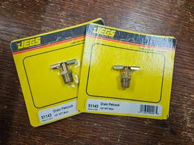 51143 Jegs Drain Petcock 1/4 Inch Npt Male 2ea
