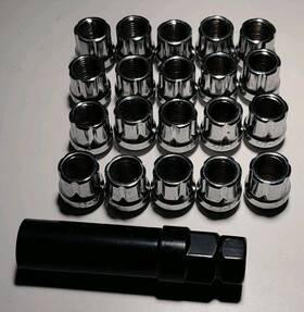 65464 Jegs Spline Drive Lug Nuts Short Open-end 1/2 Inch -20 Rh Chrome Lot-20