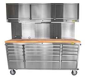 81451 Jegs 72 Inch Rolling Tool Cabinet Stainless Steel Includes 15 Lockable D
