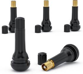 Qln394 Mikkuppa 5pcs Tr414 Tire Valve Stems - Black Rubber Snap-in Tubeless
