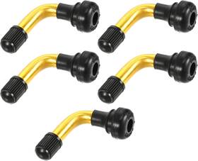 000846 Partuto 5 Pcs Universal Pvr50 Tubeless Tire Valve Stem - Cars Gold Tone Black