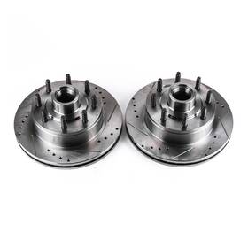 Ar8546xpr Power Stop Drilled &slotted Front Rotor Set For E-150 / E-250 E-350