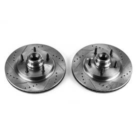 Ar8555xpr Power Stop Drilled And Slotted Front Rotor Set For 97-00 Ford F-150 2wd