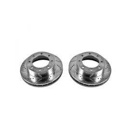 Ar8567xpr Power Stop Drilled And Slotted Front Rotor Set For 1999 Ford F250 / F350