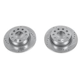 Ebr1207xpr Power Stop Drilled And Slotted Rear Rotor Set For Vw Jetta / Audi A3