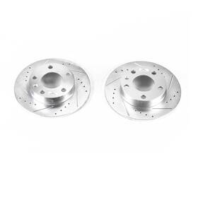 Ebr655xpr Power Stop Drilled And Slotted Rear Rotor Set For 02-06 Audi A4 1.8l