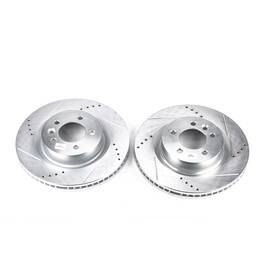 Ebr806xpr Power Stop Drilled And Slotted Front Rotor Set For 05-09 Land Rover Lr3