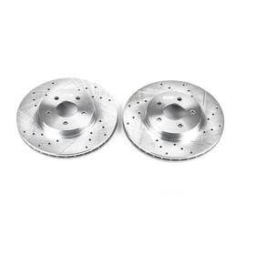 Ebr816xpr Power Stop Drilled And Slotted Front Rotor Set For 02-08 Jaguar X-type