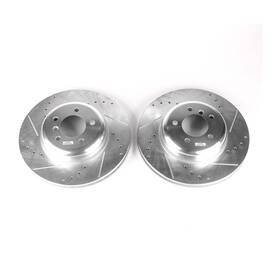 Ebr840xpr Power Stop Drilled And Slotted Front Rotor Set For 04-10 Bmw 535 545 645