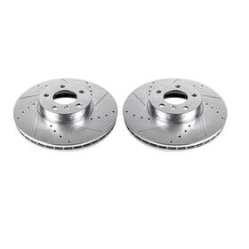 Ebr852xpr Power Stop Drilled And Slotted Front Rotor Set For Bmw X5/x6 Xdrive