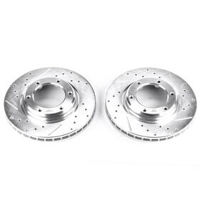Jbr742xpr Powerstop Power Stop Drilled And Slotted Front Rotor Set For Lx450/land Cruiser