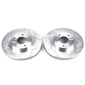 Jbr758xpr Powerstop Power Stop Drilled And Slotted Front Rotor Set For 97-01 Infiniti Q45