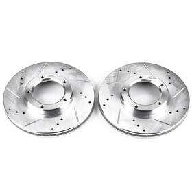 Jbr790xpr Powerstop Power Stop Drilled And Slotted Front Rotor Set For Toyota Tacoma 2wd
