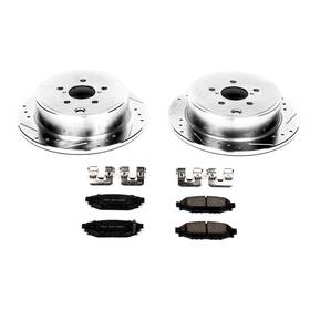K4631 Powerstop Set Of Rear Z23 Evolution Brake Pad And Rotor For 08-14 Impreza
