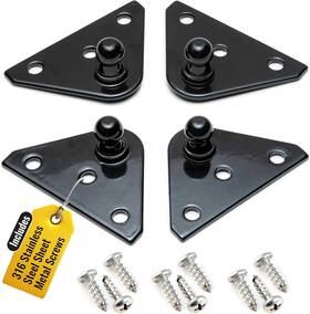Pro Chutes 740931855590 10mm Ball Stud Mounting Black Bracket For Gas Struts - X4 Flat