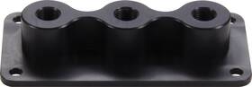63-130 Quickcar Firewall Junction - 3 Hole 3/8-24 In Thread Aluminum Black Each