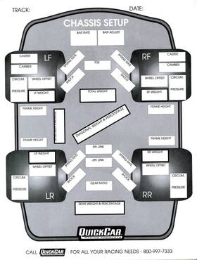 Quickcar Racing Products 819616019609 Chassis Set-up Forms 50 Pk