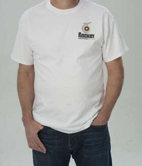 Rts1-w-4xl Rocket Racing Wheels Logo T-shirt - White 4xl