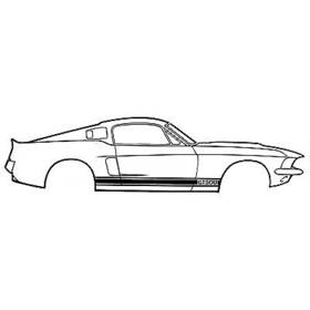 S2ms-16224-a Scott Drake Stripe Kit Shelby Gt350 Black