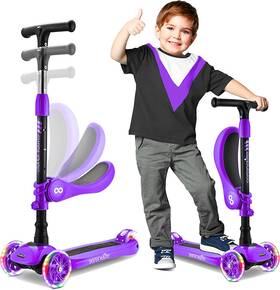 Slks33 Serenelife 3-wheel Kids Scooter With Seat Violet